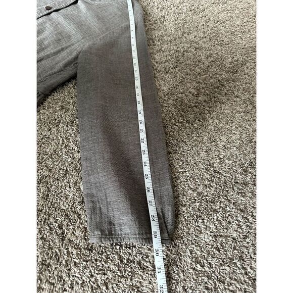 soft surroundings women’s L button down tunic embroidered top flowy gray cotton - Picture 12 of 16